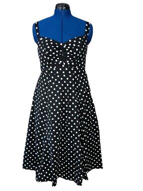 TORRID Retro Chic Black & White Polka Dot Midi Dress. New Without Tags.